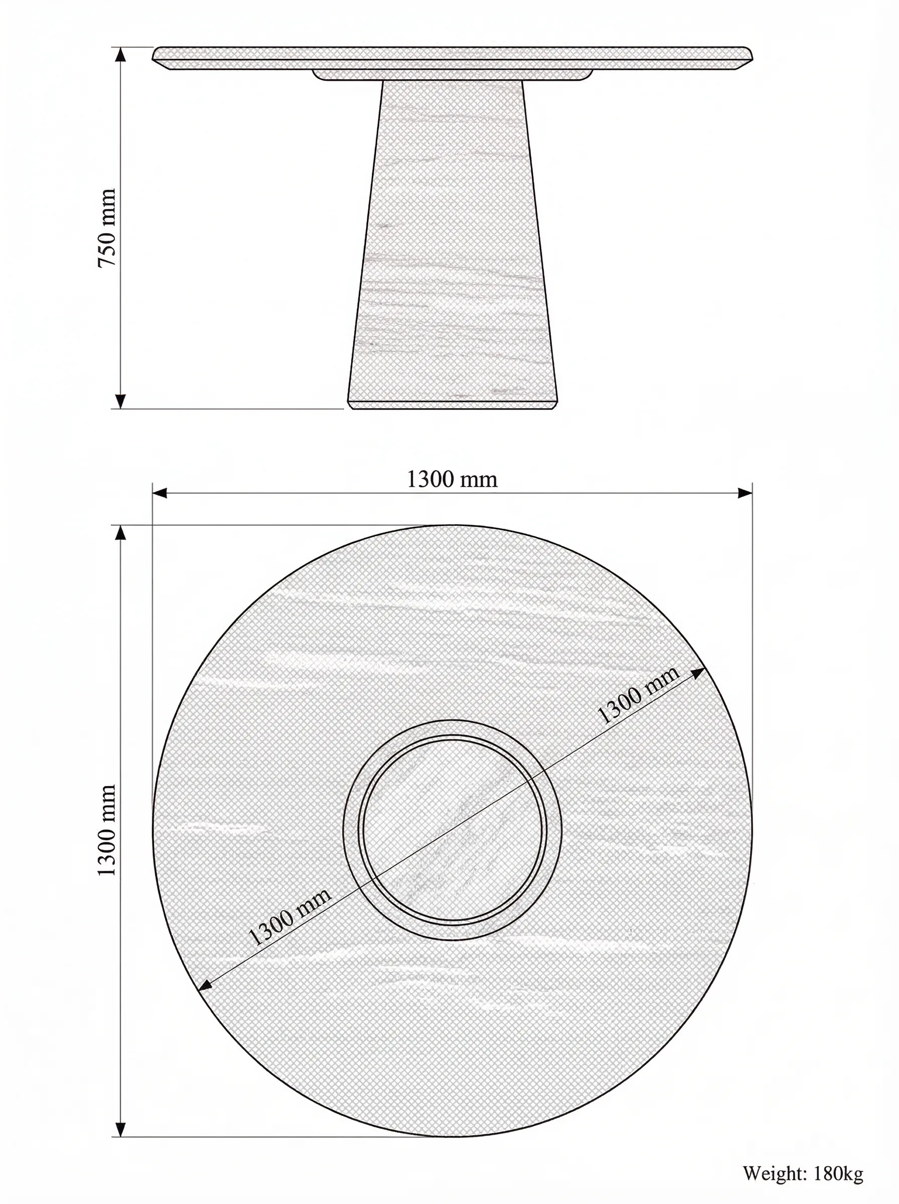 Wedge technical drawing